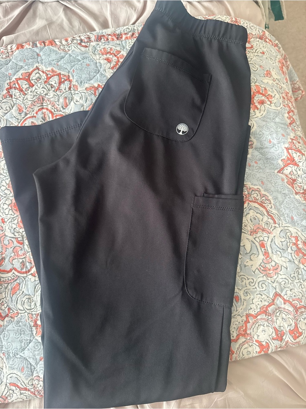 healing hands Black Women's Cargo Scrub Pants with Utility Pockets